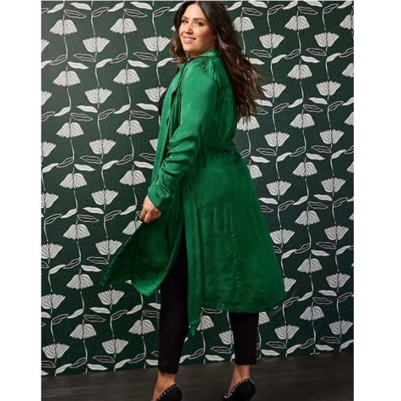 Torrid Satin Jacquard Trench - Picture 3 of 9